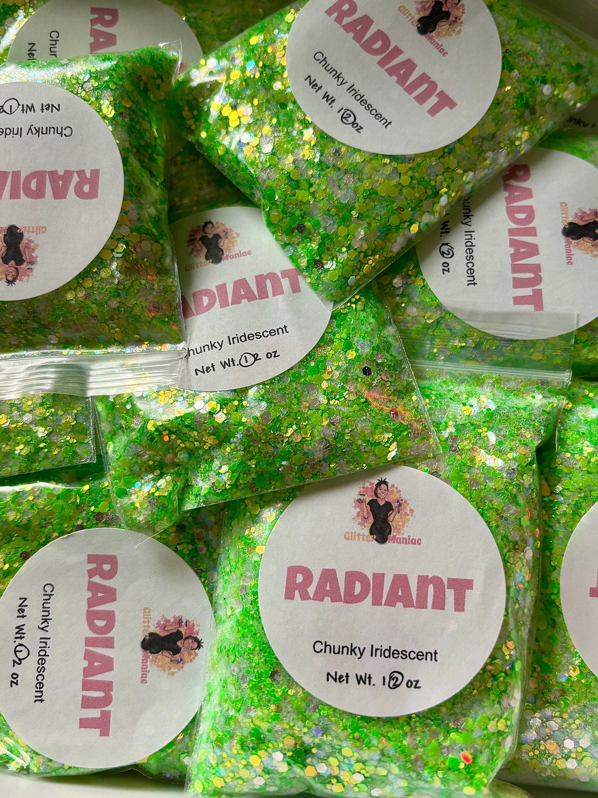 Radiant/Glow Chunky Neon Green Iridescent
