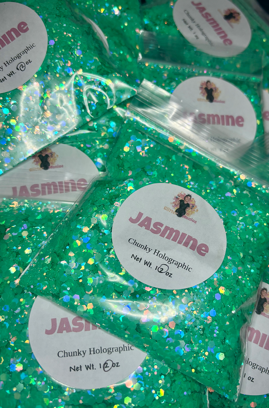 Jasmine/Chunky Mint Green Holographic