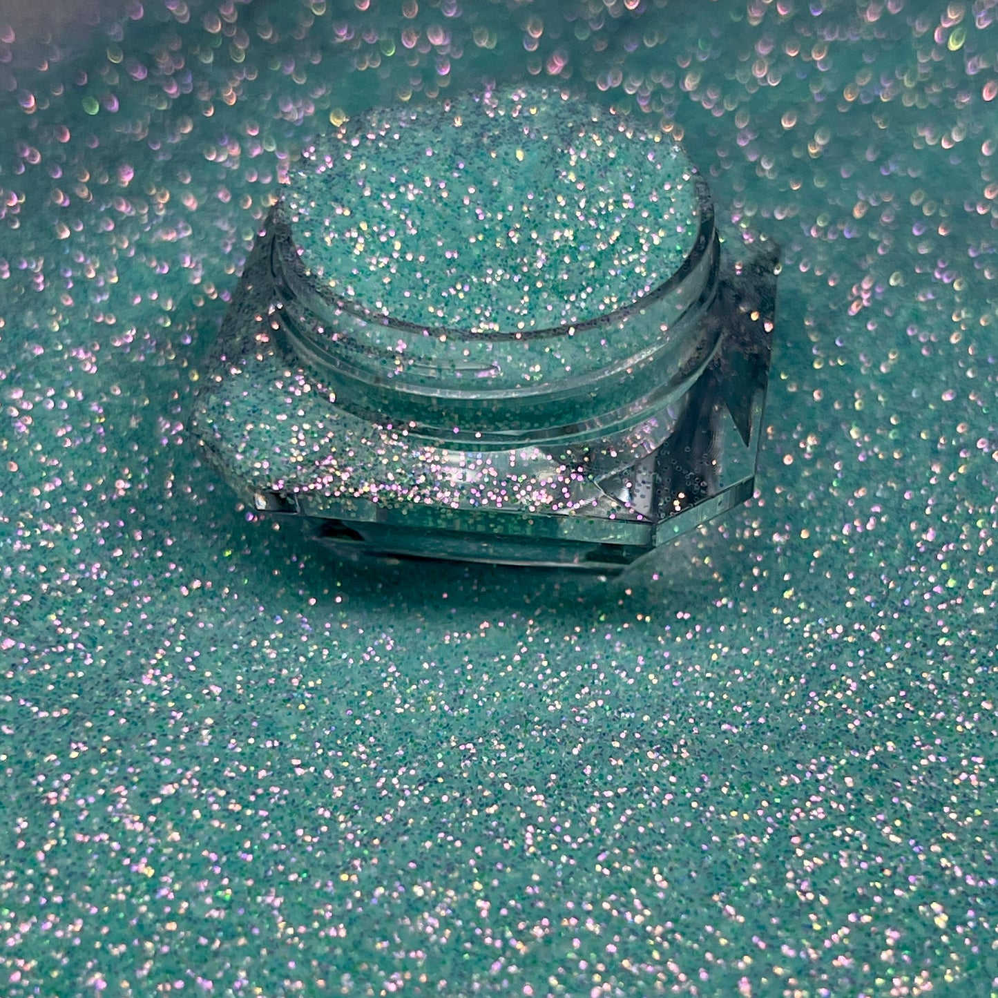 Bubbles/Pastel Blue Iridescent Glitter image 1