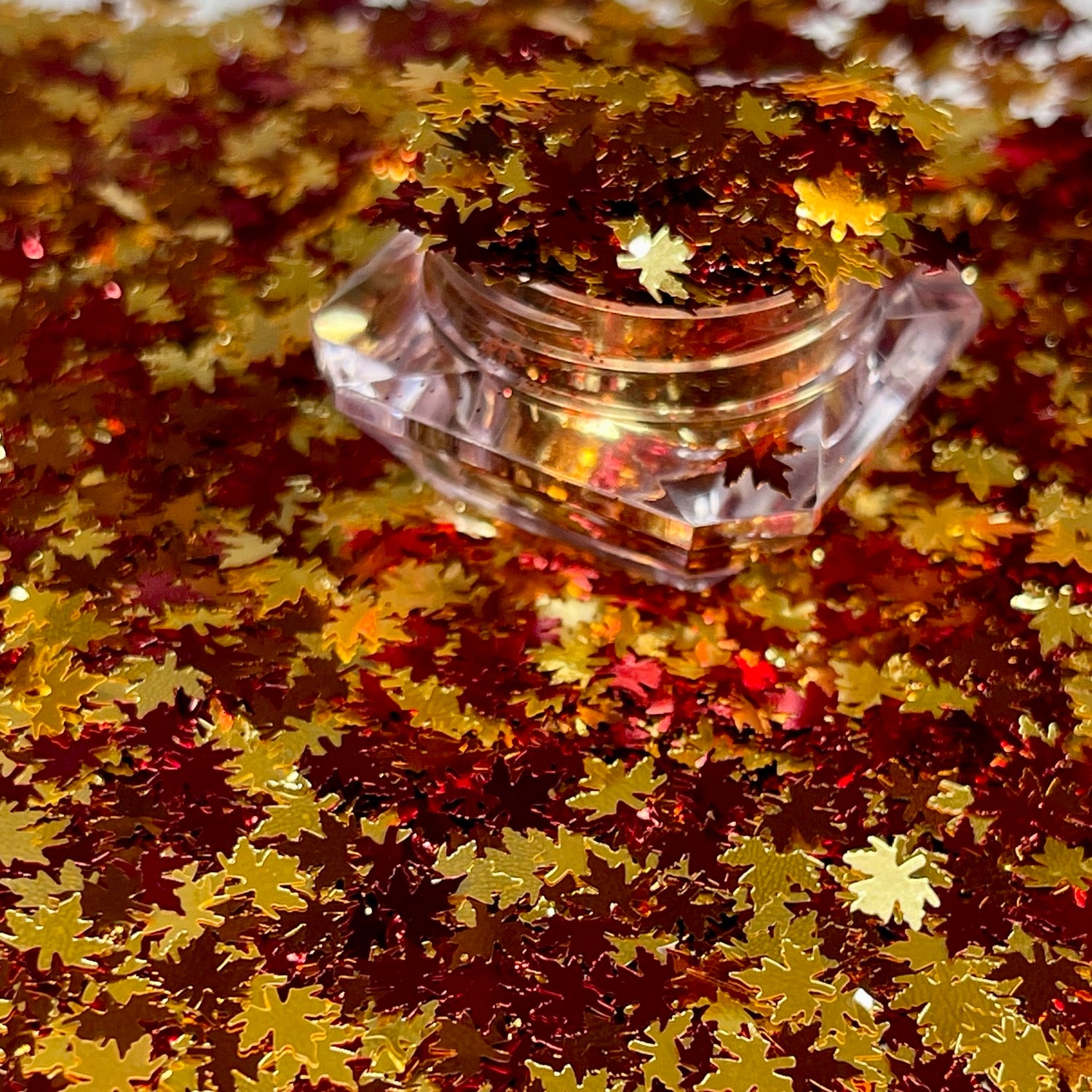Fall leaves/ metallic glitter/shape glitter image 0