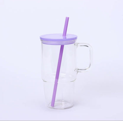 20 Oz Glass Tumbler with Handle, Wide Mouth  image 5