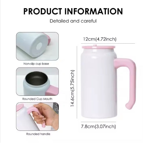 16 Oz  White Vacuum Insulated Stainless Steel Can with Handle image 1