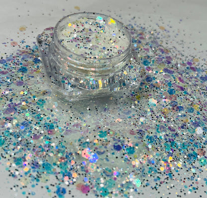 Snow Globe/ White Chunky Iridescent Glitter image 1