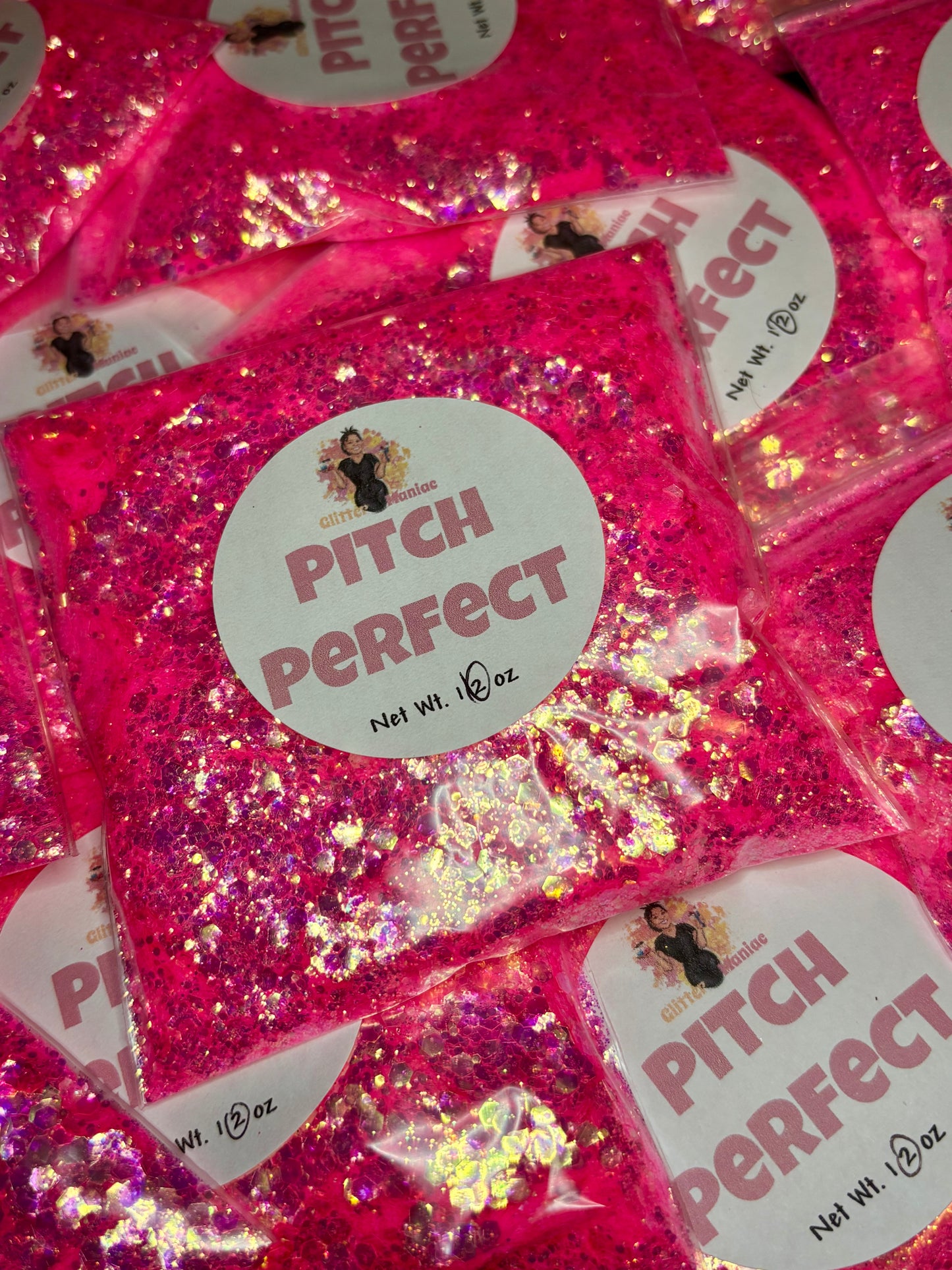 Pitch Perfect /Chunky Iridescent Pink Glitter image 0