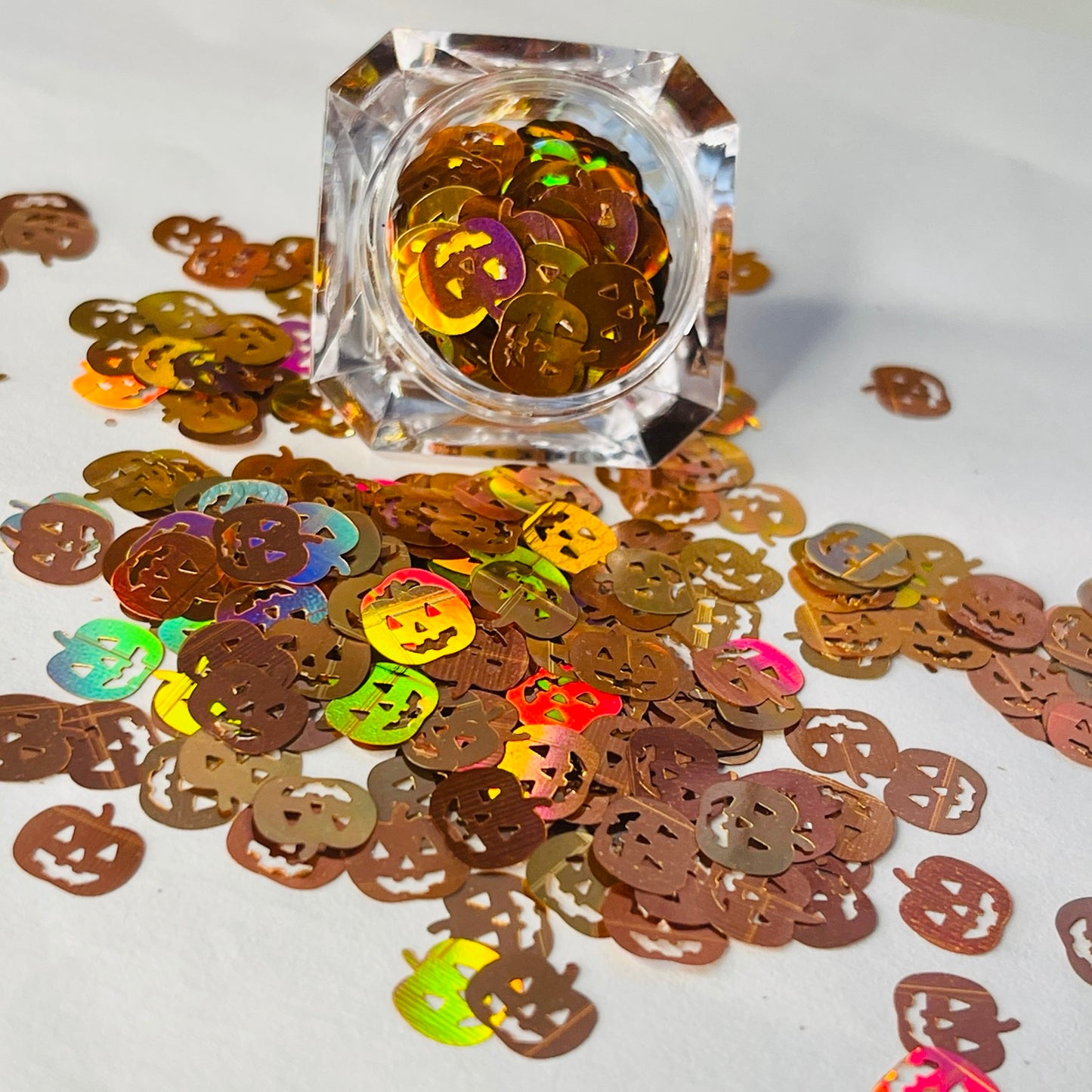 Pumpkin Shape Glitter/ Orange holographic image 0