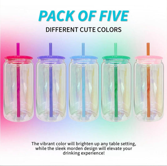 16 Oz Iridescent Glass Can image 0