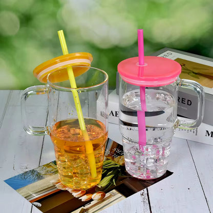 20 Oz Glass Tumbler with Handle, Wide Mouth  image 3