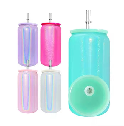 16 Oz Shimmer Glass Cans image 0