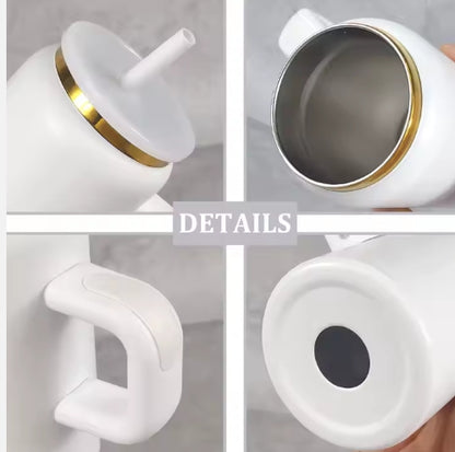 16 Oz  White Vacuum Insulated Stainless Steel Can with Handle image 2