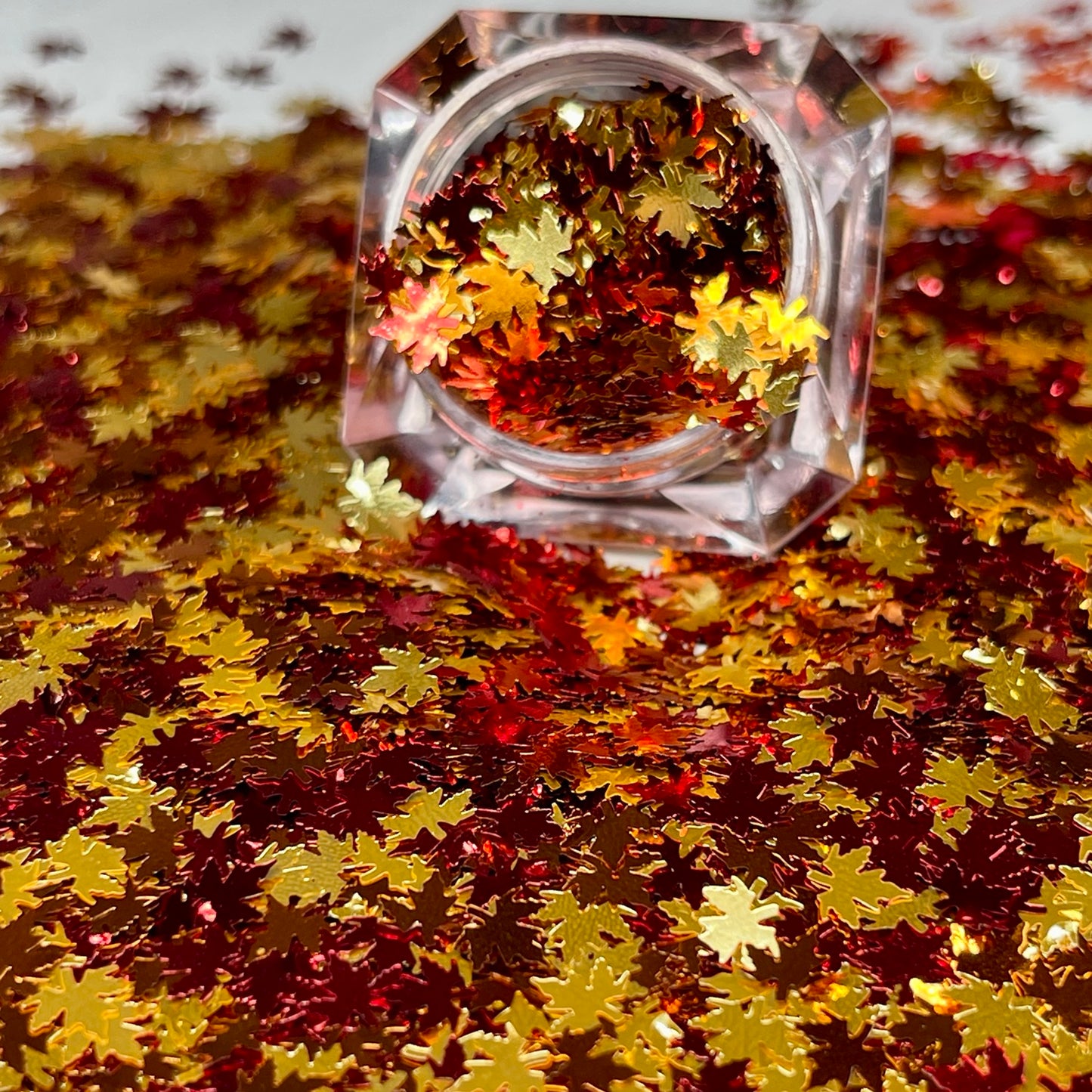 Fall leaves/ metallic glitter/shape glitter image 1