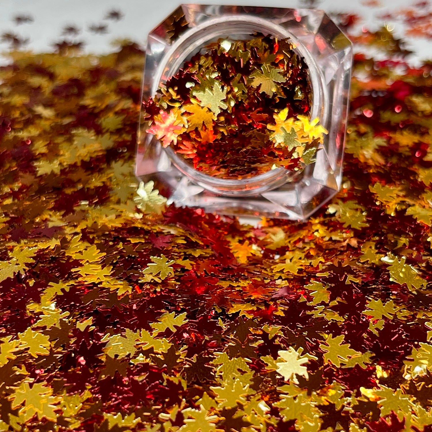 Fall leaves/ metallic glitter/shape glitter image 1