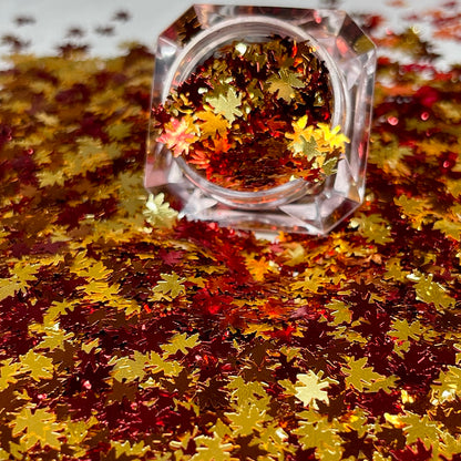 Fall leaves/ metallic glitter/shape glitter image 1