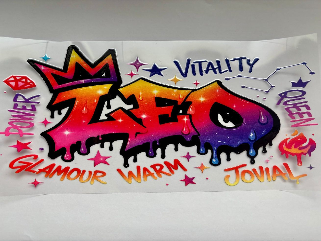Zodiac Sign 16 oz UVDTF Wraps - Vibrant Graffiti Art for Creative Projects