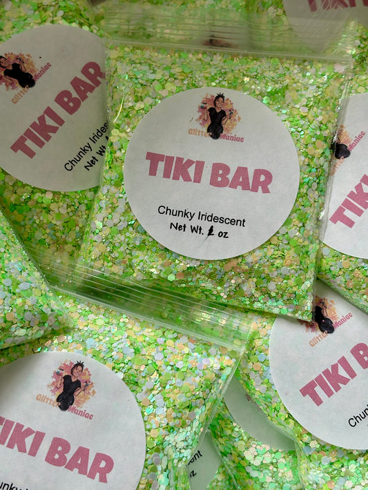 Tiki Bar/Neon Green Chunky Iridescent