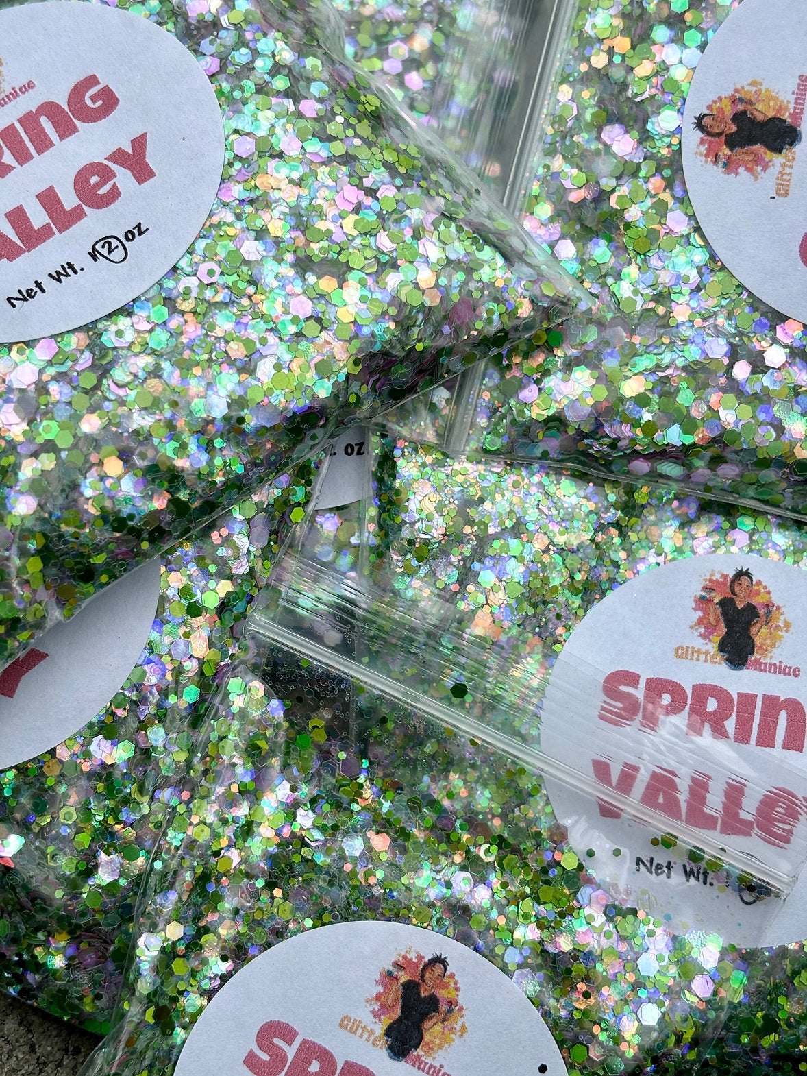 Spring Valley/Chunky Green Iridescent Glitter