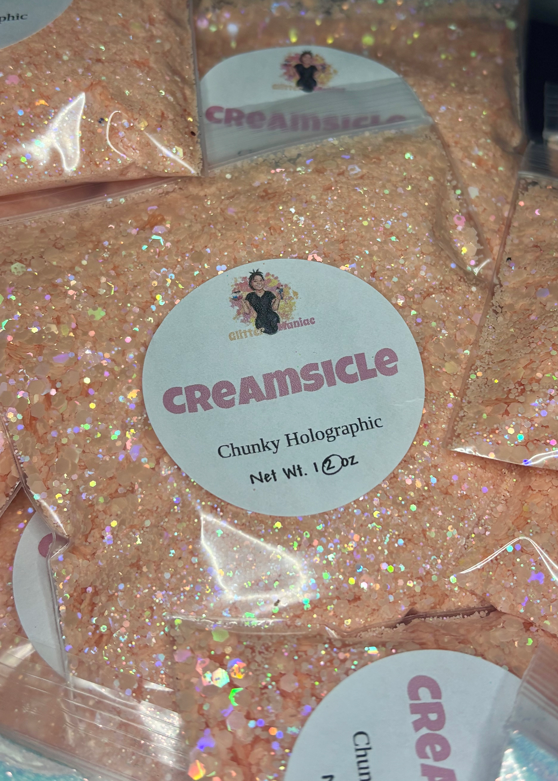 Creamsicle/ Chunky Orange Holographic