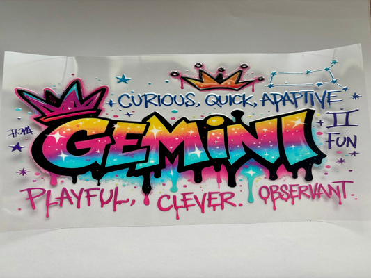 Zodiac Sign 16 oz UVDTF Wraps - Vibrant Graffiti Art for Creative Projects
