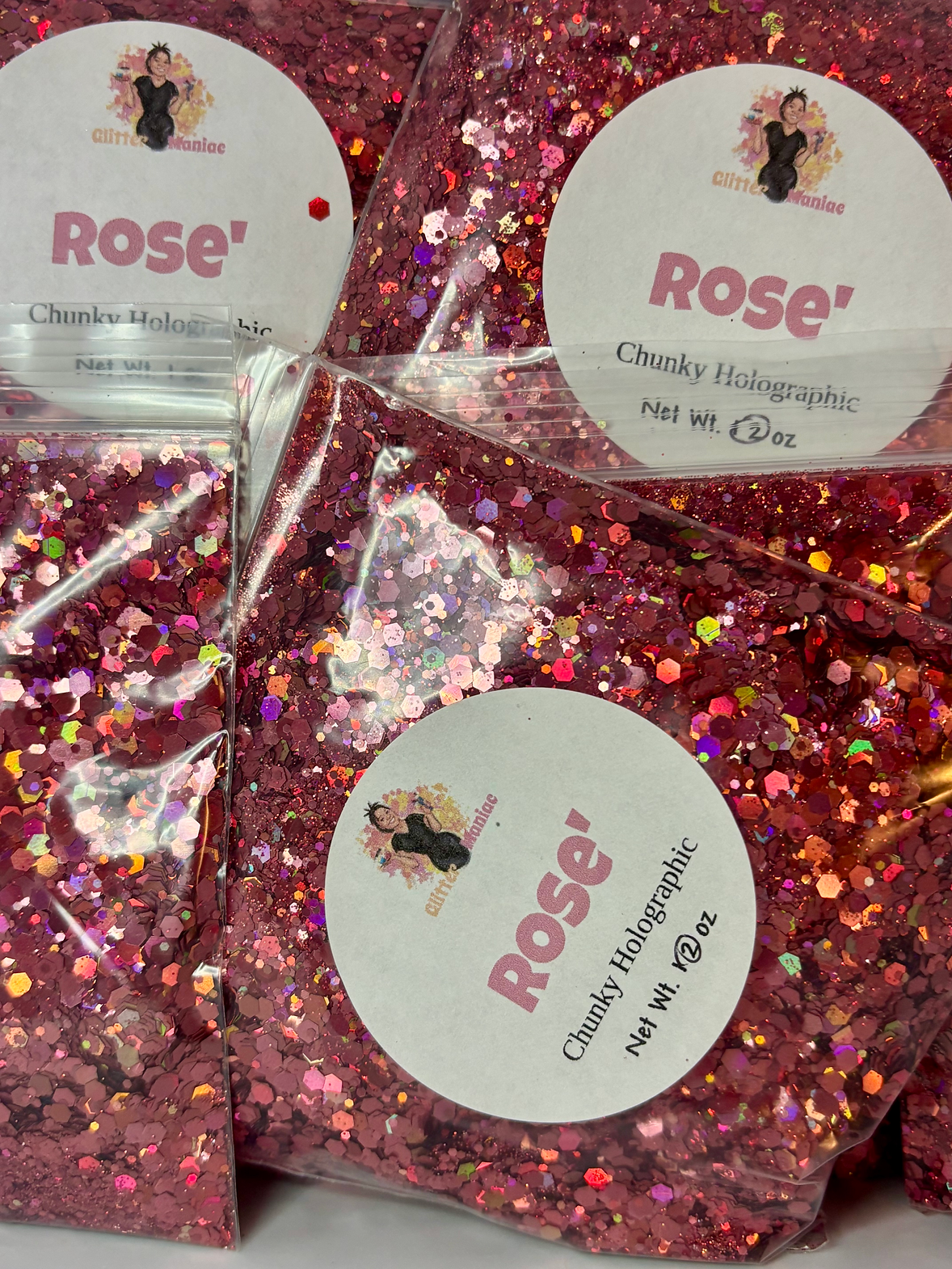 Rose/ Chunky Rosegold Holographic