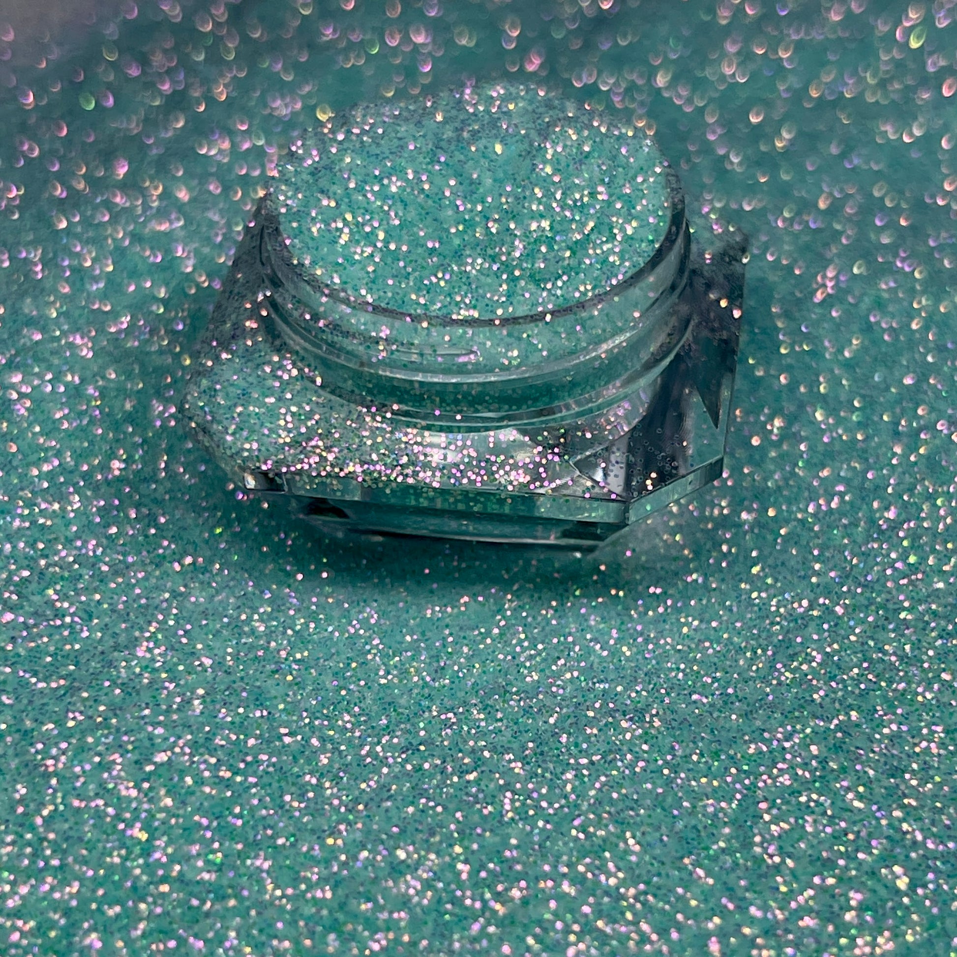 Bubbles/Pastel Blue Iridescent Glitter image 1