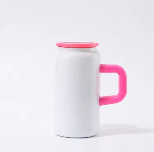 16 Oz  White Vacuum Insulated Stainless Steel Can with Handle image 8