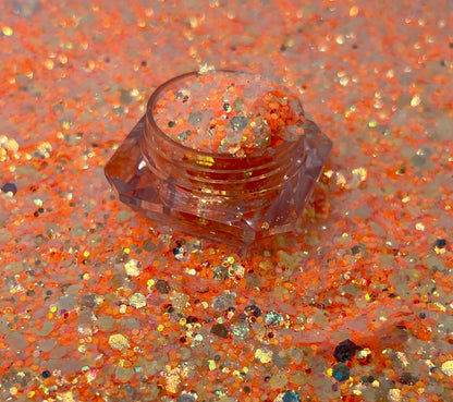 Mango Tango/Glow in the dark glitter/ Iridescent chunky glitter image 1