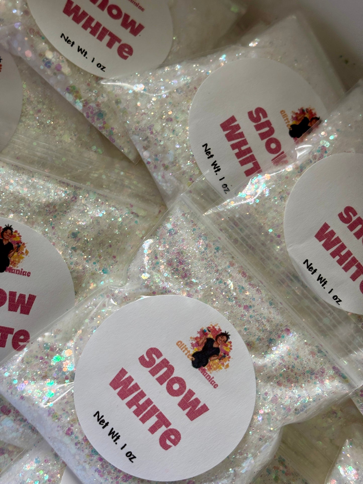 Snow Globe/ White Chunky Iridescent Glitter image 0