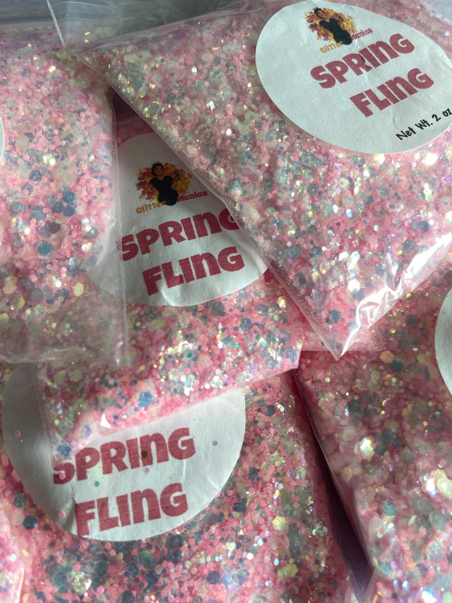 Spring Fling/Glow in the dark glitter/ Iridescent chunky glitter image 0