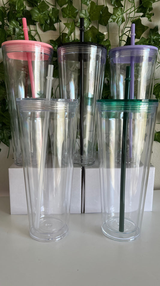24 Oz Double Wall Acrylic Tumbler (Pre-drilled) BUNDLE image 0