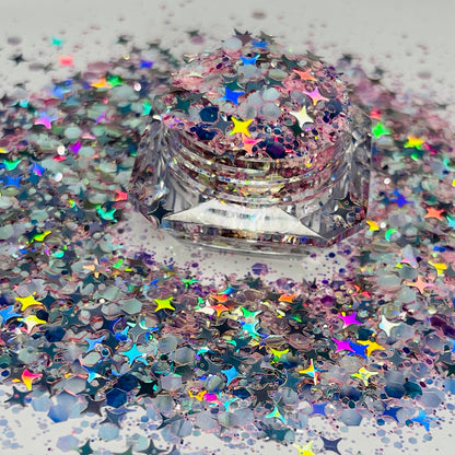 Star light/Star and Heart Shape Chunky Holographic Glitter image 1