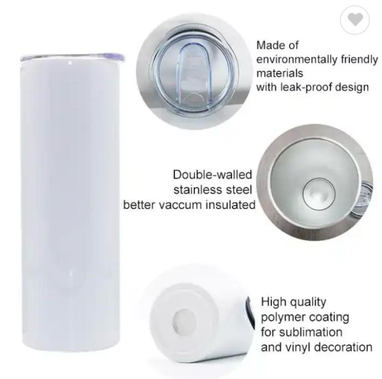 20Oz Sublimation Tumbler with Accessories  image 1