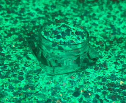 Bahama Breeze/Glow in the dark glitter/ Iridescent chunky glitter image 2