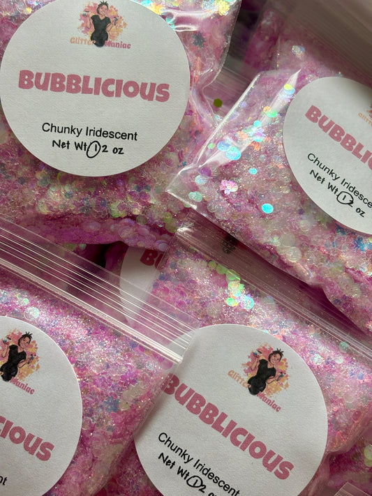 Bubblicious/ Pastel Purple Pinkish Chunky Iridescent image 0