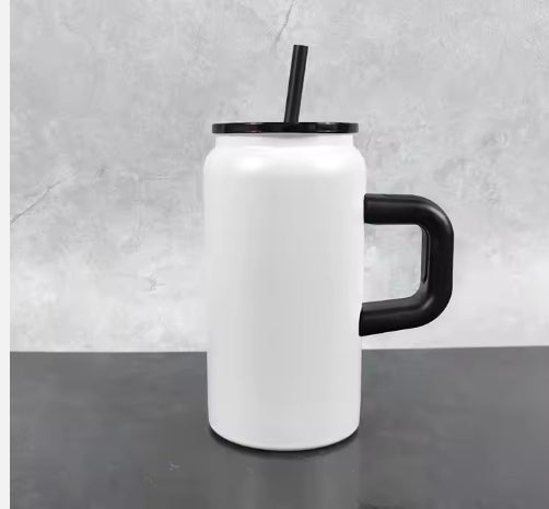 16 Oz  White Vacuum Insulated Stainless Steel Can with Handle image 4