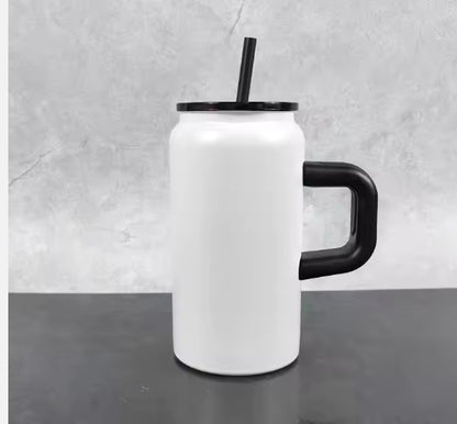 16 Oz  White Vacuum Insulated Stainless Steel Can with Handle image 4