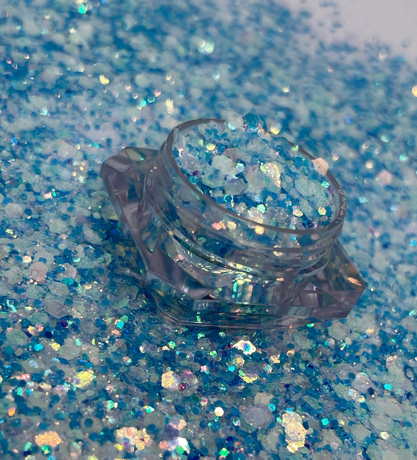 Bahama Breeze/Glow in the dark glitter/ Iridescent chunky glitter image 4