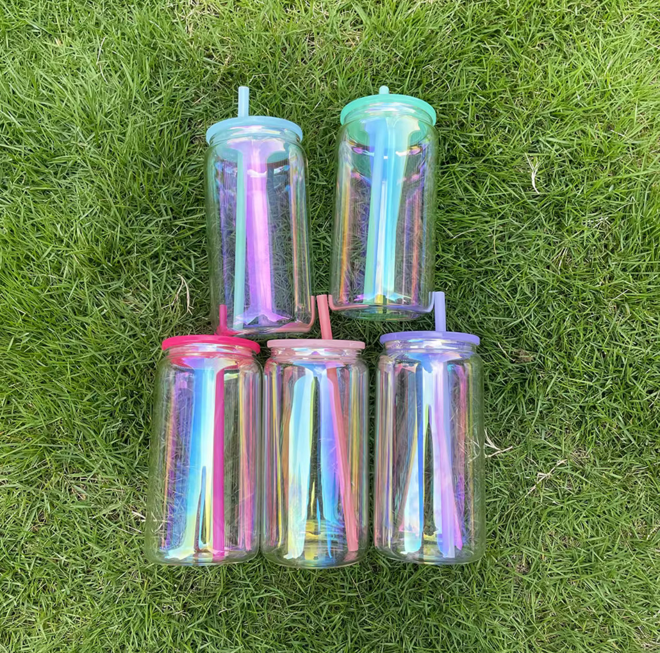 16 Oz Iridescent Glass Can image 2