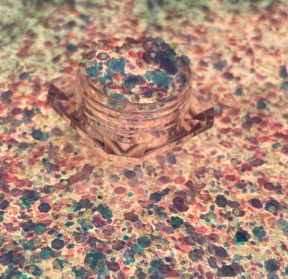 Spring Fling/Glow in the dark glitter/ Iridescent chunky glitter image 2