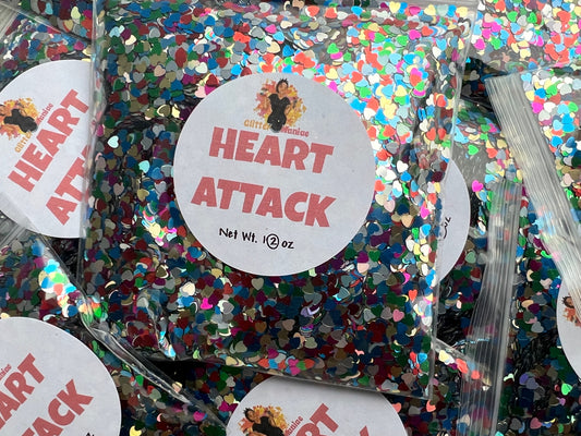 Heart Attack/Heart Shape Chunky Metallic Glitter image 0