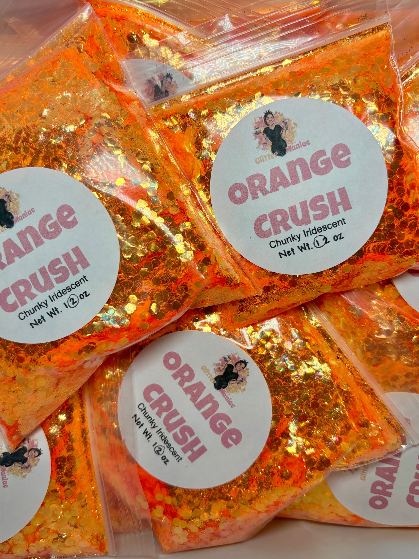 Orange Crush/Chunky Iridescent Glitter/Orange and Gold image 0