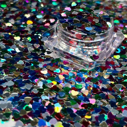 Heart Attack/Heart Shape Chunky Metallic Glitter image 1