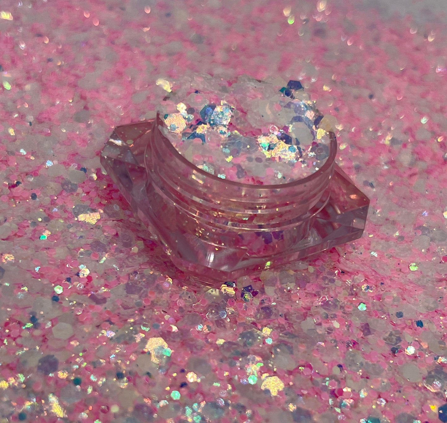 Spring Fling/Glow in the dark glitter/ Iridescent chunky glitter image 1