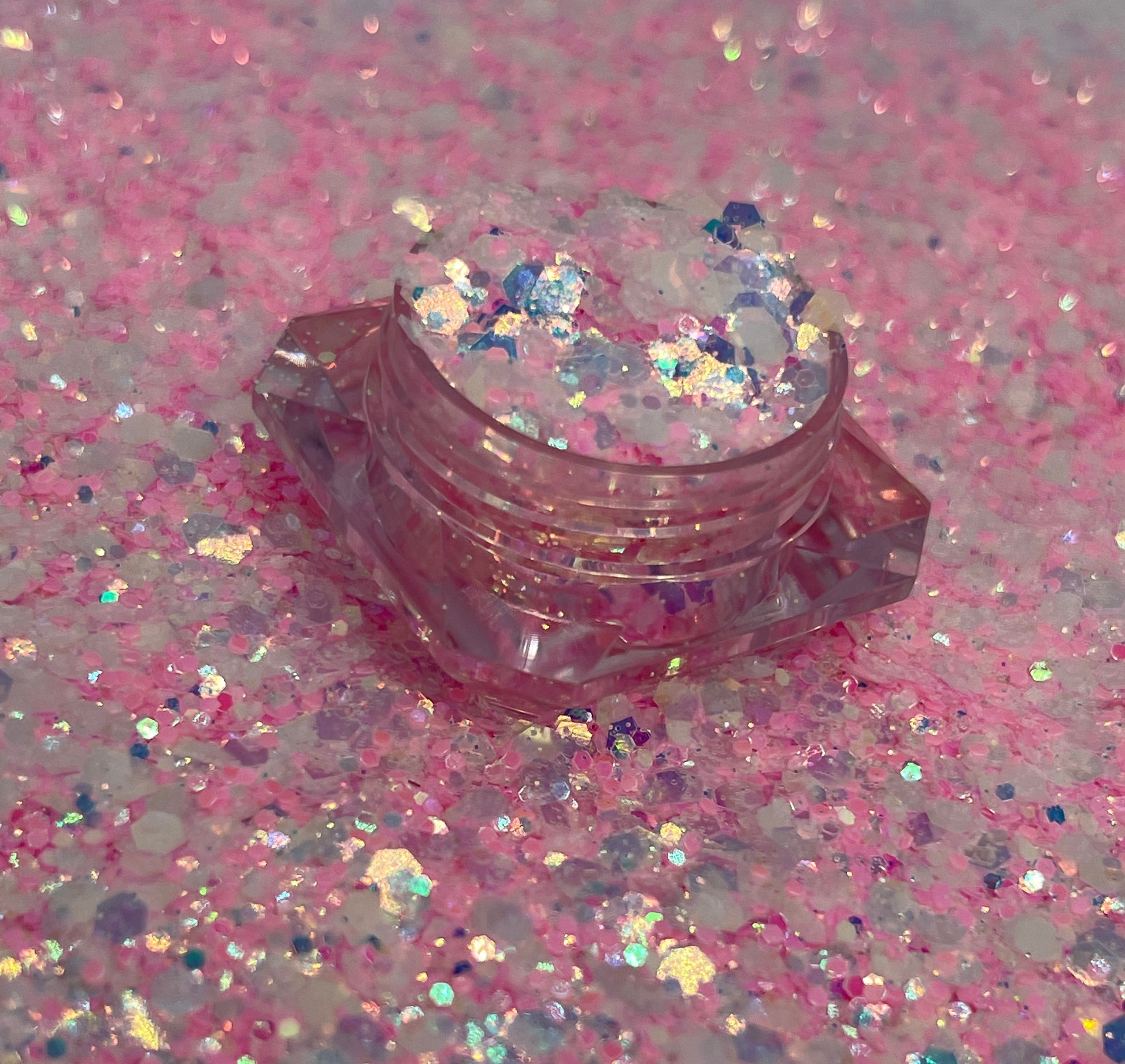 Spring Fling/Glow in the dark glitter/ Iridescent chunky glitter image 1