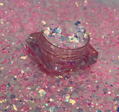 Spring Fling/Glow in the dark glitter/ Iridescent chunky glitter image 1