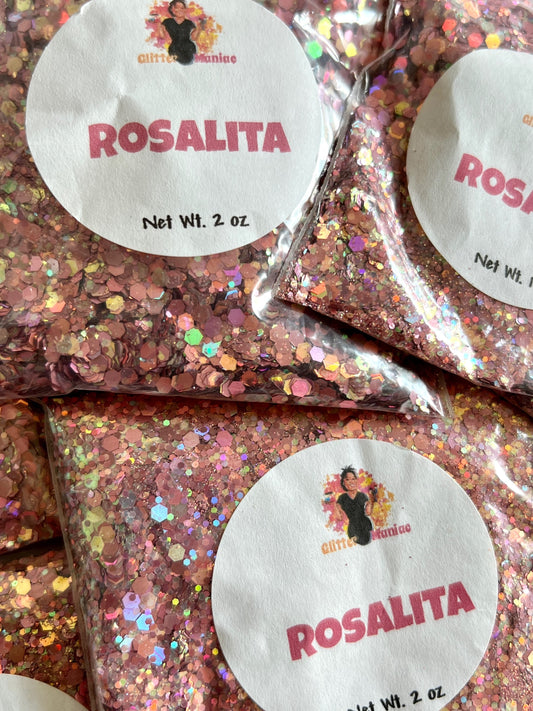 RosalitaChunky Rosegold Holographic Glitter image 0