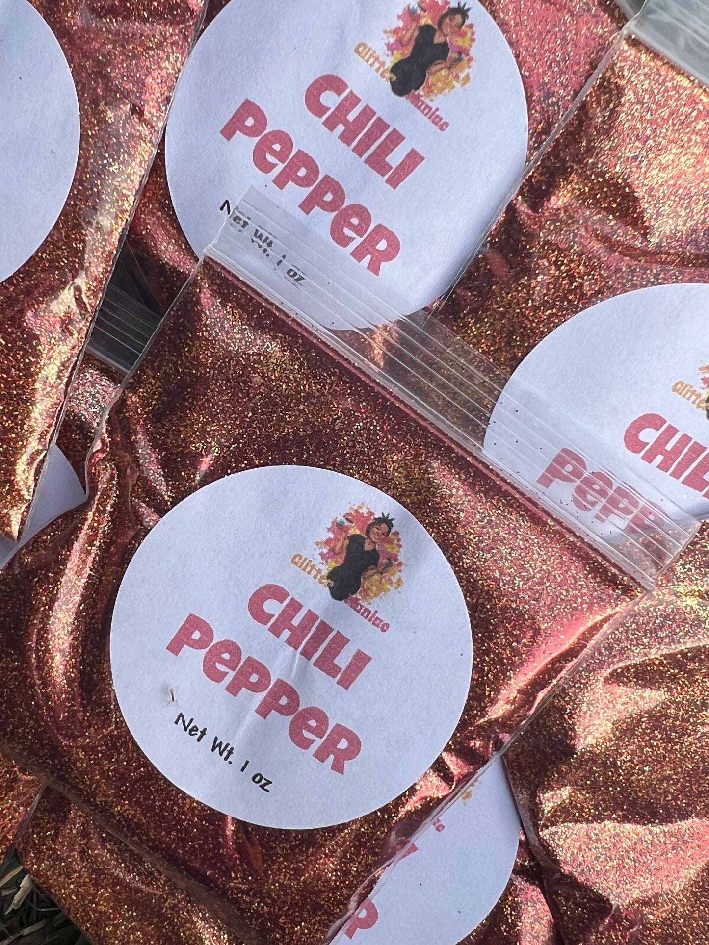 Chili Pepper/Red and Gold Fine Metallic Glitter image 0