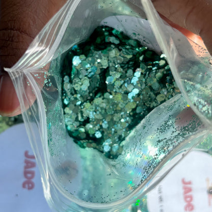 Jade/Chunky Greenish Blue Holographic
