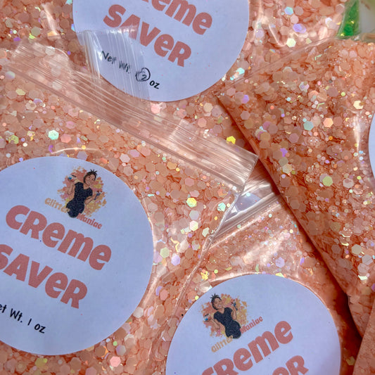 Creme Saver/Pale Orange Chunky Holographic