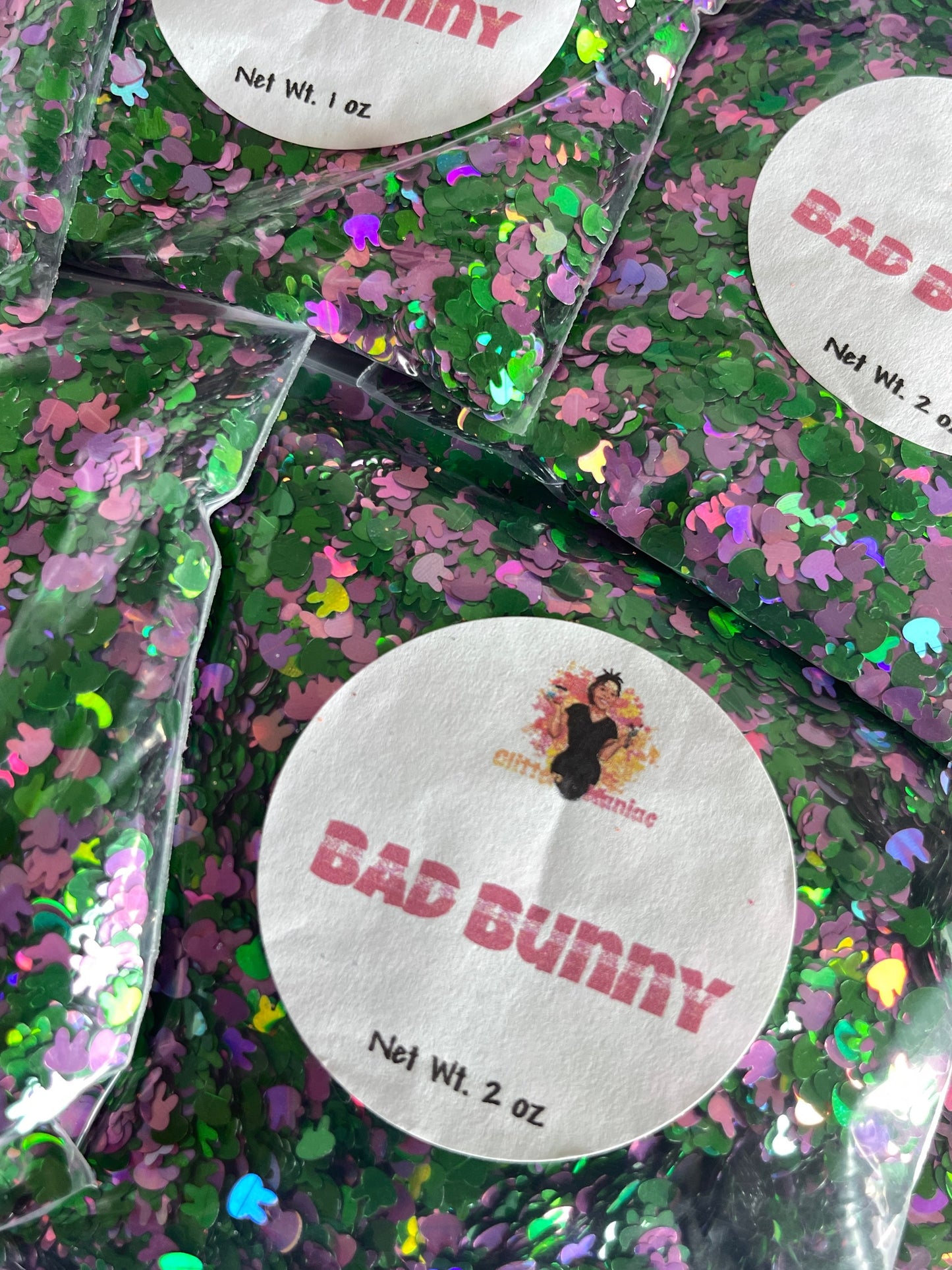 Bad bunny/shape glitter/ holographic glitter image 0