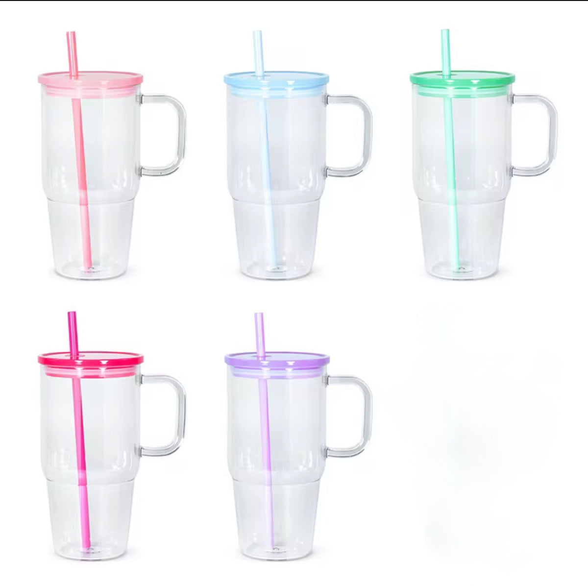 20 Oz Glass Tumbler with Handle, Wide Mouth  image 0