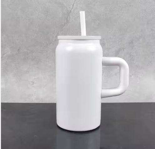 16 Oz  White Vacuum Insulated Stainless Steel Can with Handle image 5